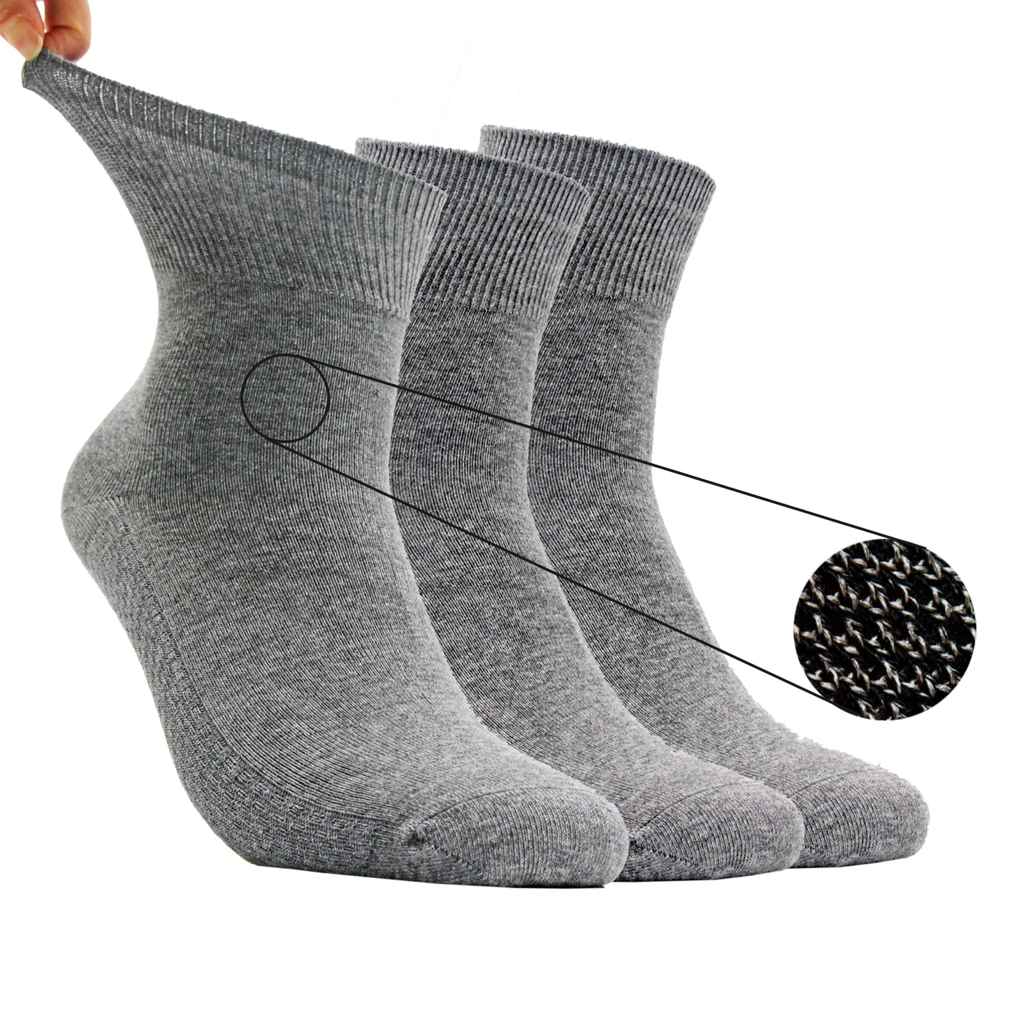 3 pair Silver Fiber Socks Mix