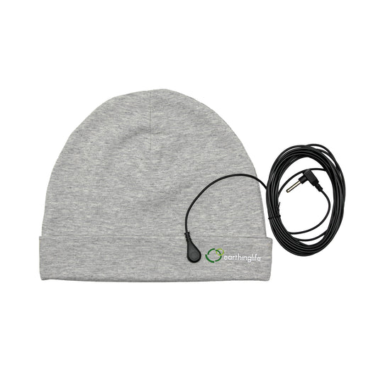 Earthinglife grounding  Faraday Hat, Silver Lining Fabric Blocks 99% of Wi Fi, Bluetooth With Black Coil Cord